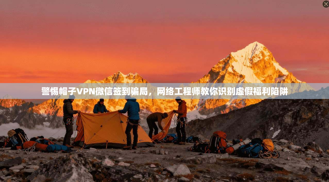 警惕帽子VPN微信签到骗局，网络工程师教你识别虚假福利陷阱